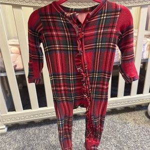 Posh Peanut Red Plaid Kids Pajama Set